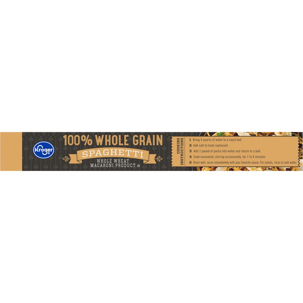 slide 4 of 6, Kroger 100% Whole Wheat Spaghetti, 16 oz