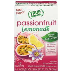 True Lemon Lemonade Passionfruit Drink Mix 10 - 0.11 oz Packets