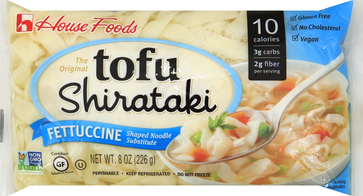 slide 1 of 9, House Foods Tofu Shirataki Fettuccine Shaped Tofu Noodles, 8 oz