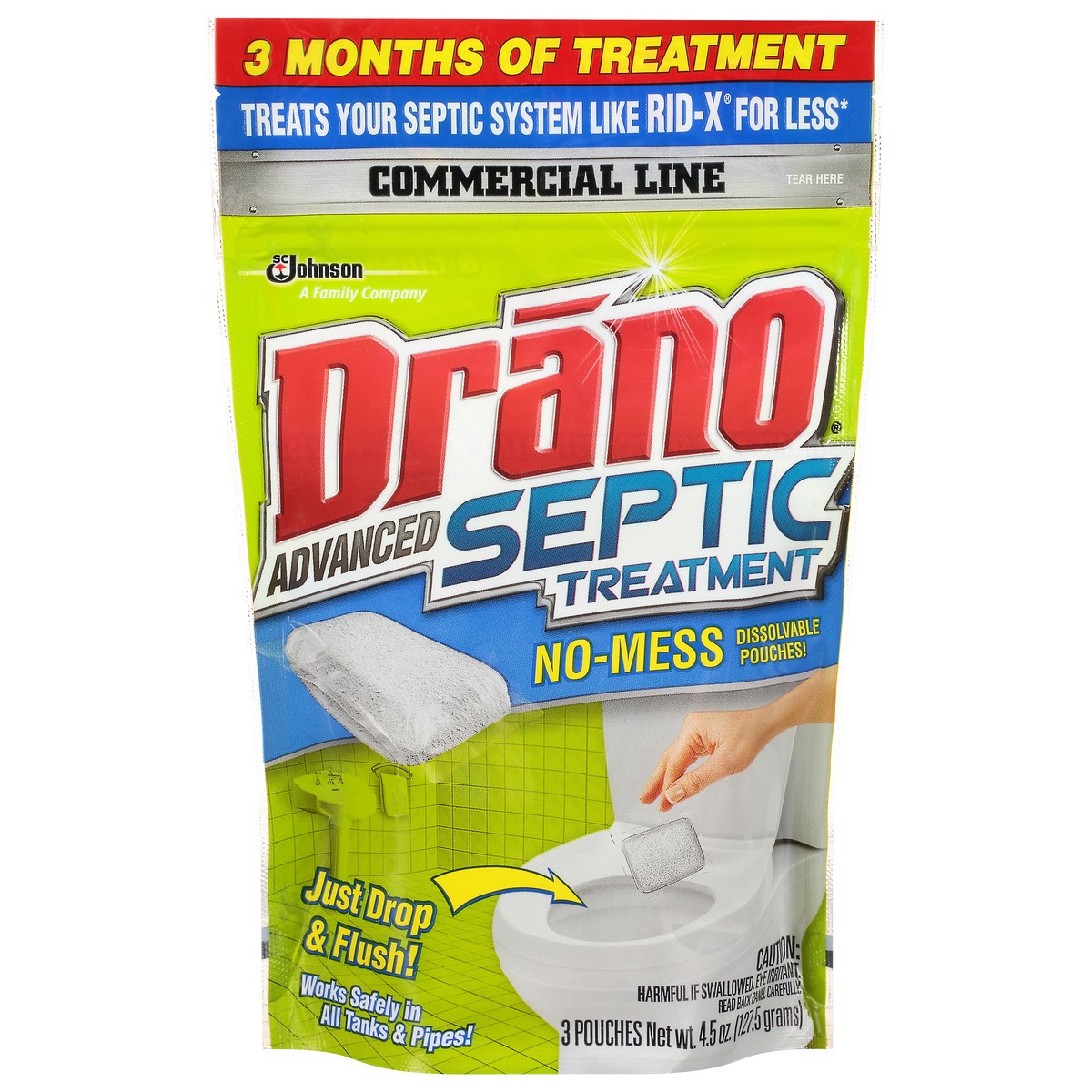 slide 1 of 5, Drano Advanced Septic Treatment, 3 ct