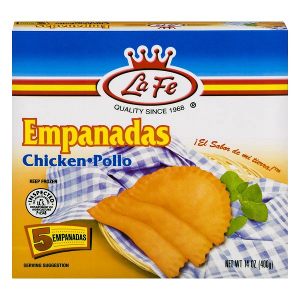 slide 1 of 1, La Fe Empanadas - Chicken, 14 oz