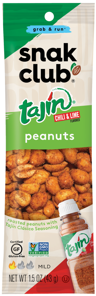 slide 1 of 9, Snak Club Tajin Mild Chili & Lime Peanuts 1.5 oz, 1.5 oz
