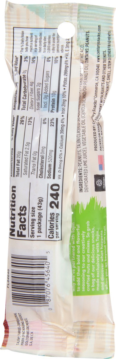 slide 6 of 9, Snak Club Tajin Mild Chili & Lime Peanuts 1.5 oz, 1.5 oz