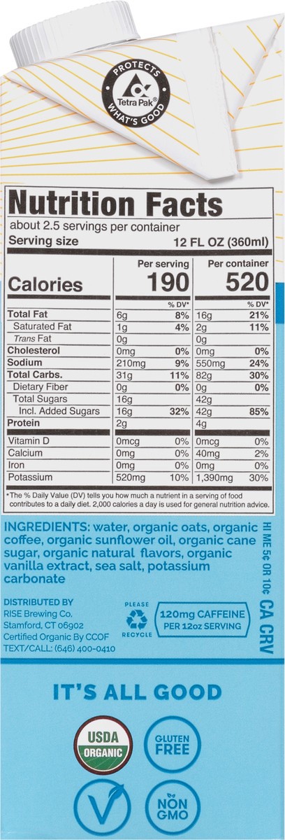 slide 6 of 14, Rise Brewing Co Latte Cold Brew Vanilla, 