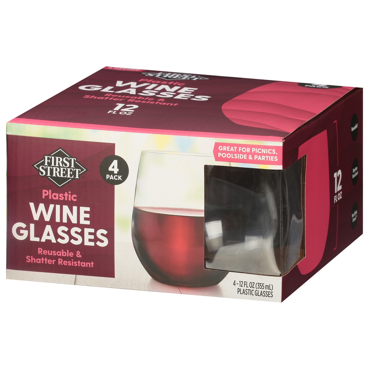 slide 7 of 11, First Street Wine Glass, 4 ct