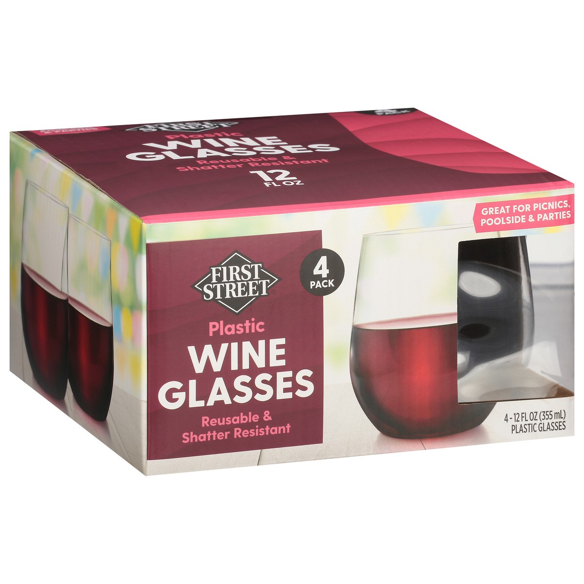 slide 4 of 11, First Street Wine Glass, 4 ct