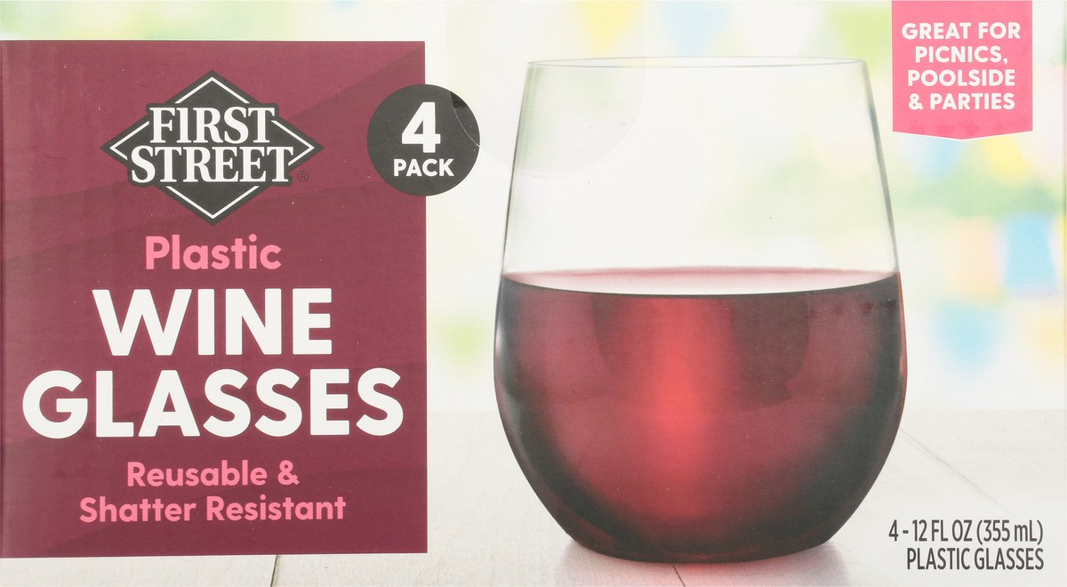 slide 6 of 11, First Street Wine Glass, 4 ct