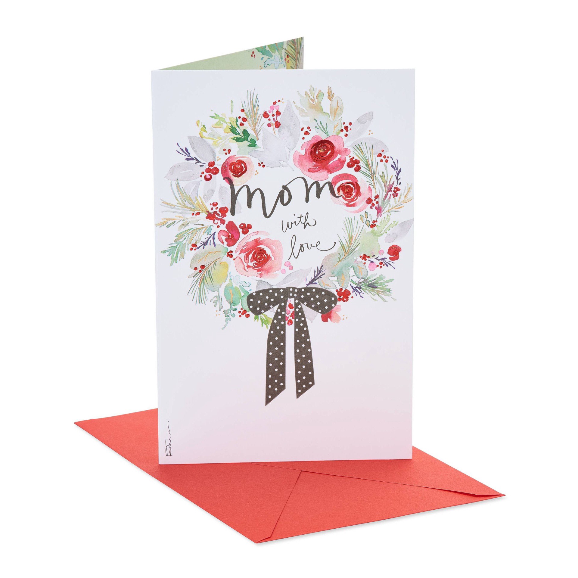 slide 1 of 6, American Greetings Christmas Card for Mom (Heart), 1 ct