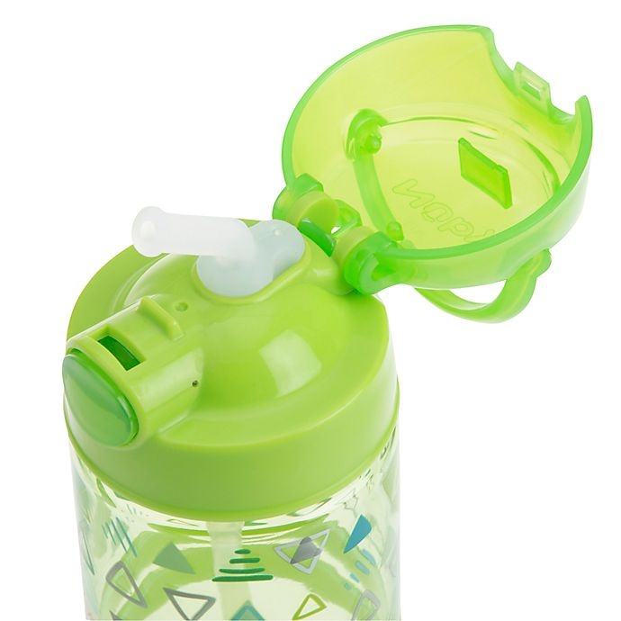 slide 5 of 5, Nuby Thirsty Kids Flip-It Thin Straw Active Toddler Cup - Green, 12 oz