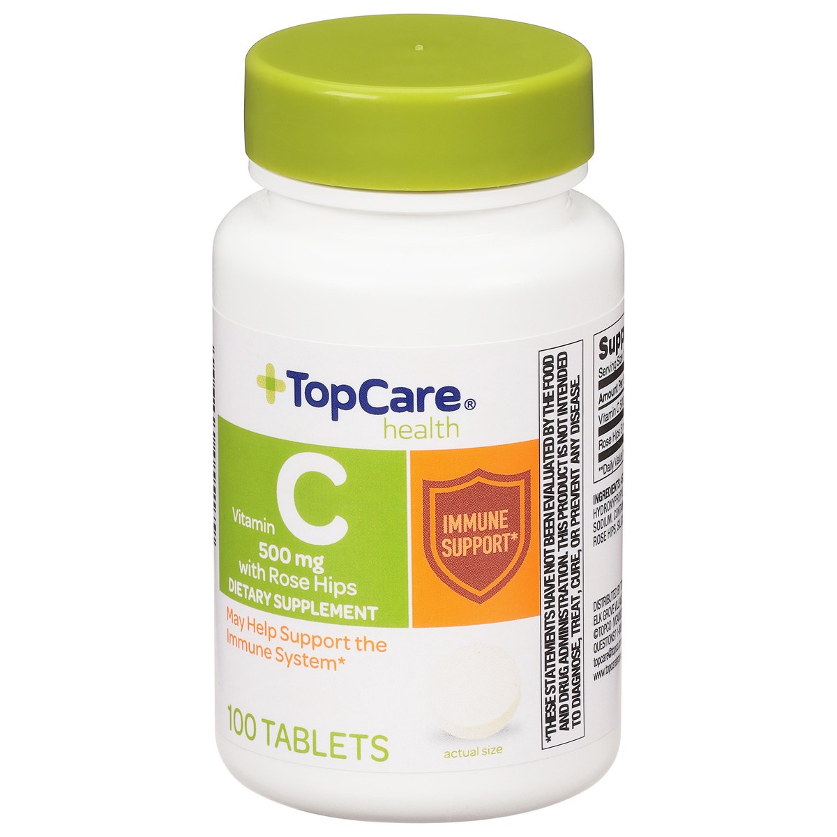 slide 3 of 9, TopCare Top Care Topcare Health Tablets 500 Mg With Rose Hips Vitamin C 100 Count, 100 ct