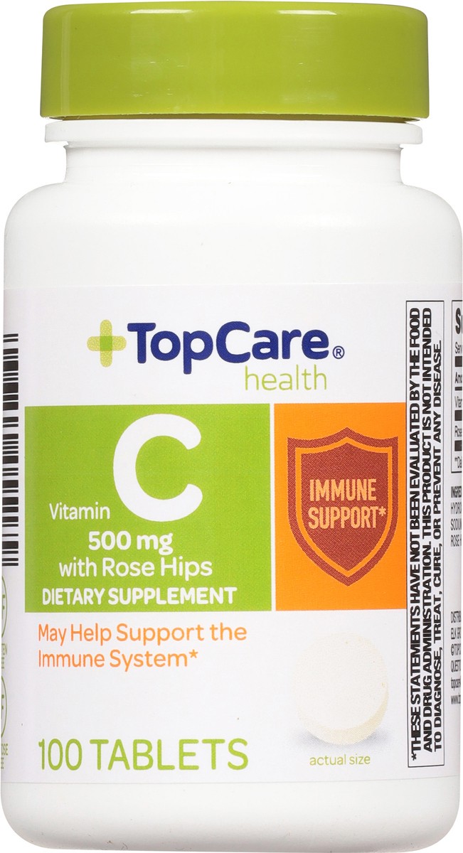 slide 6 of 9, TopCare Top Care Topcare Health Tablets 500 Mg With Rose Hips Vitamin C 100 Count, 100 ct