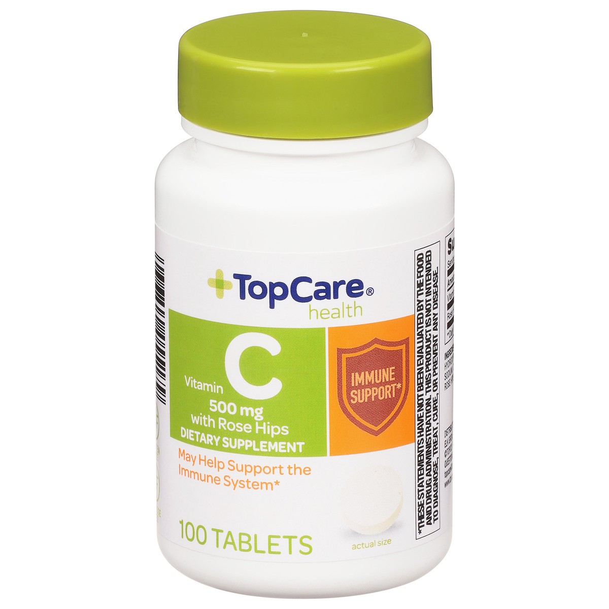 slide 1 of 9, TopCare Top Care Topcare Health Tablets 500 Mg With Rose Hips Vitamin C 100 Count, 100 ct