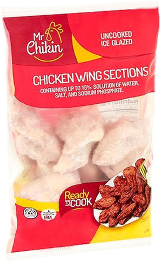 slide 1 of 1, Mr Chikin Ice Glazed Uncooked Chicken Wing Sections 80 oz, 80 oz