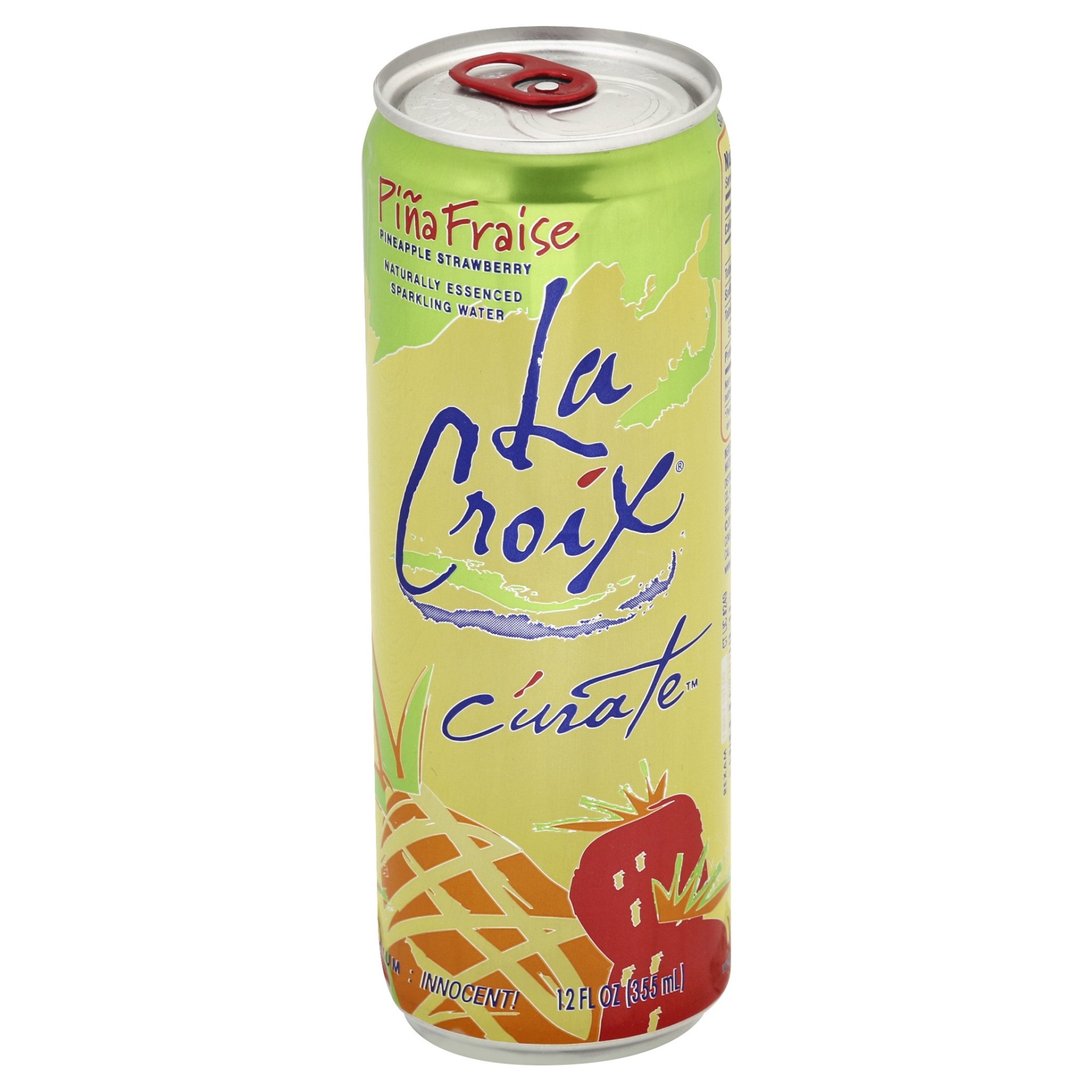slide 1 of 1, La Croix Pineapple Strawberry Curate Sparkling Water, 12 fl oz