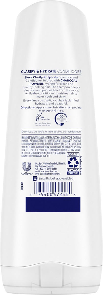 slide 3 of 3, Dove Hair Conditioner Clarify & Hydrate, 12 oz, 12 oz