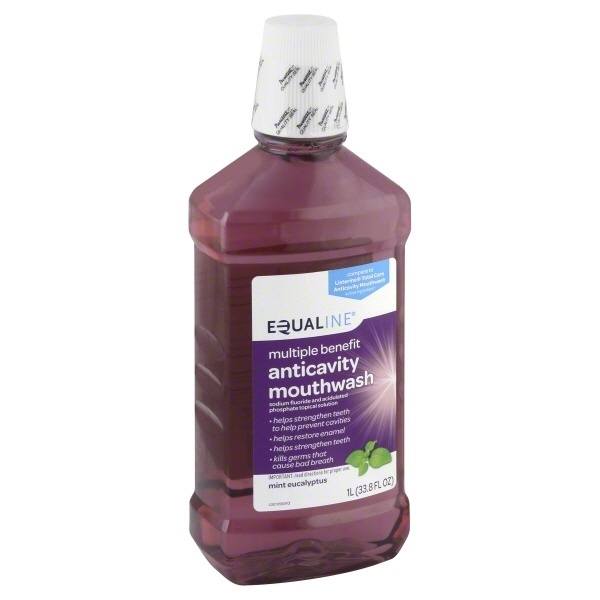 slide 1 of 1, Equaline Mint Eucalyptus Anticavity Mouthwash, 33.8 oz