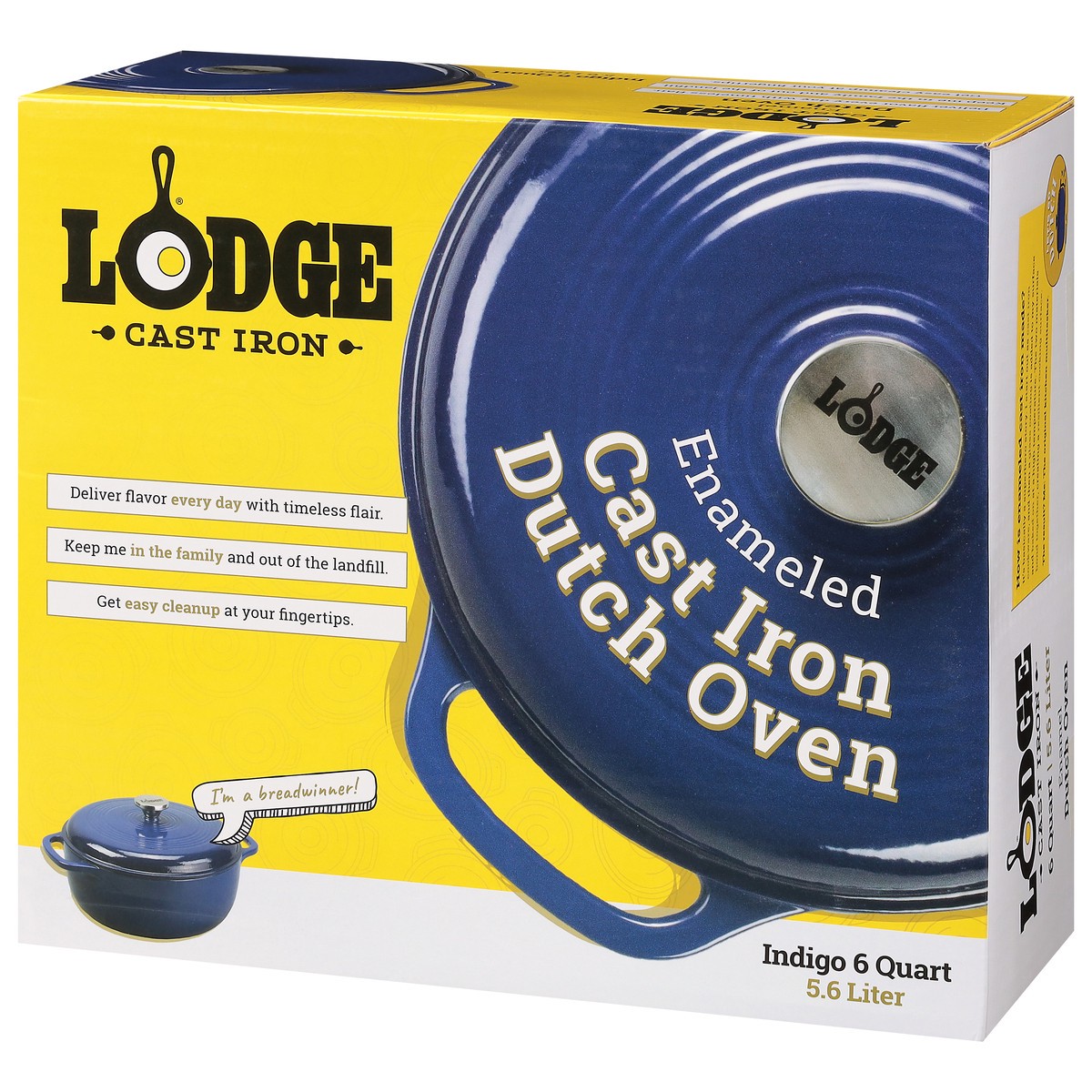 slide 9 of 10, Lodge Cast Iron 6 Quart Indigo Enameled Dutch Oven 1 ea, 1 ct