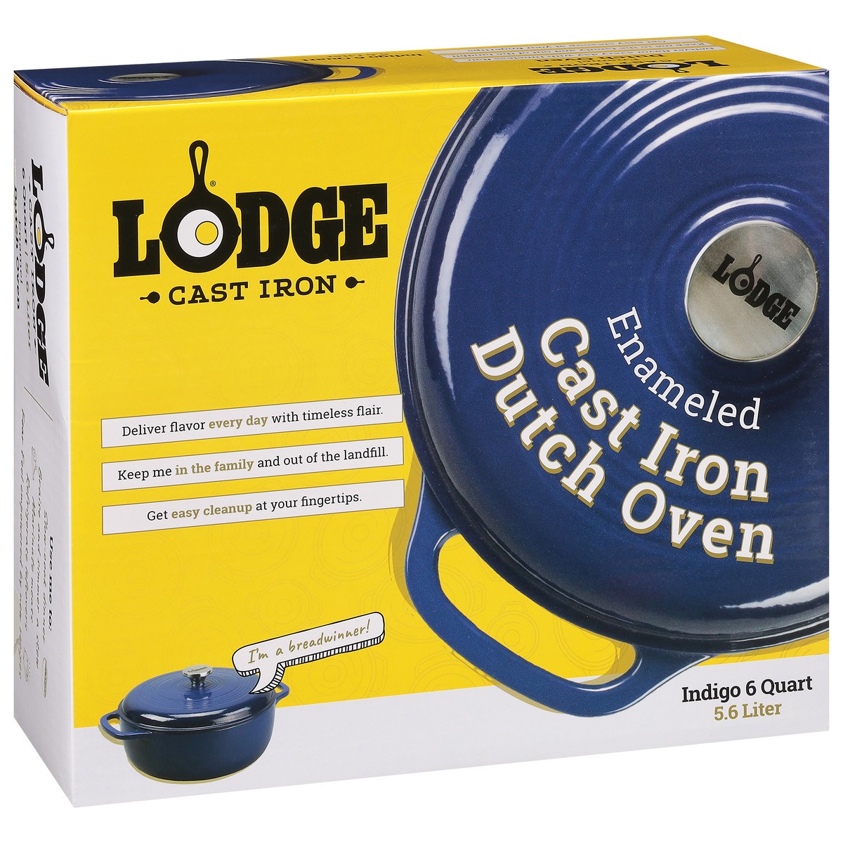 slide 10 of 10, Lodge Cast Iron 6 Quart Indigo Enameled Dutch Oven 1 ea, 1 ct