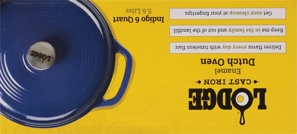 slide 4 of 10, Lodge Cast Iron 6 Quart Indigo Enameled Dutch Oven 1 ea, 1 ct