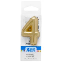 Bakery Crafts Gold Numeral Four Birthday Candle