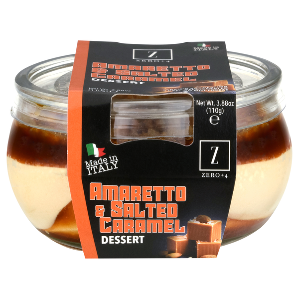 slide 1 of 1, Zero+4 Amaretto & Salted Caramel Dessert, 3.88 oz