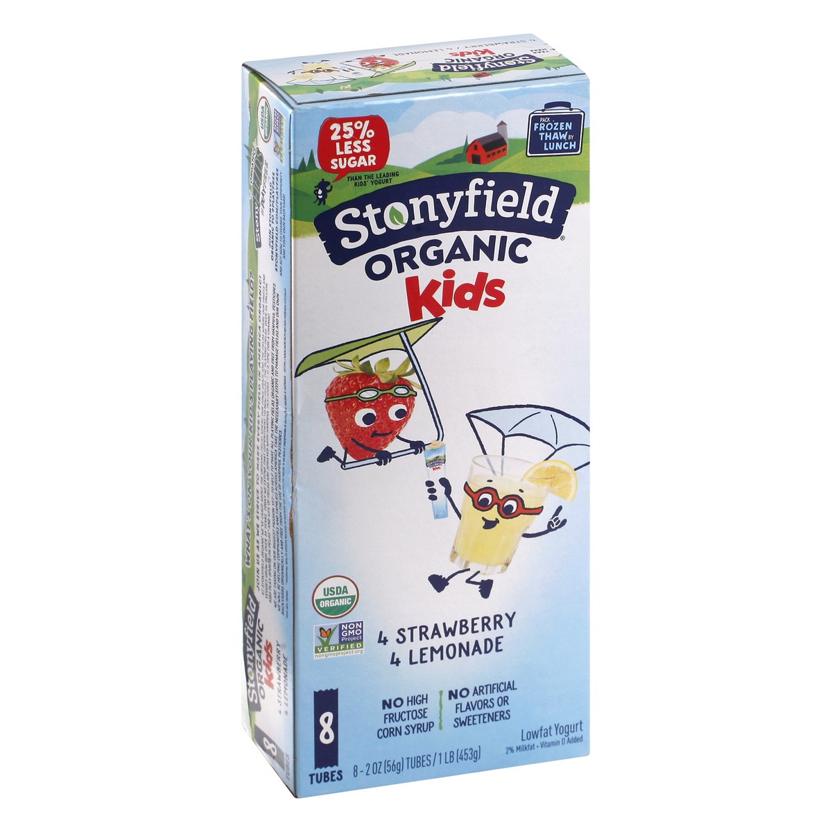 slide 2 of 10, Stonyfield Organic Yokids Lemonade/Blueberry Yogurt Squeezers, 8 oz