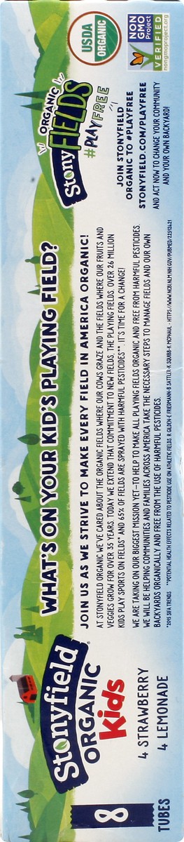 slide 7 of 10, Stonyfield Organic Yokids Lemonade/Blueberry Yogurt Squeezers, 8 oz