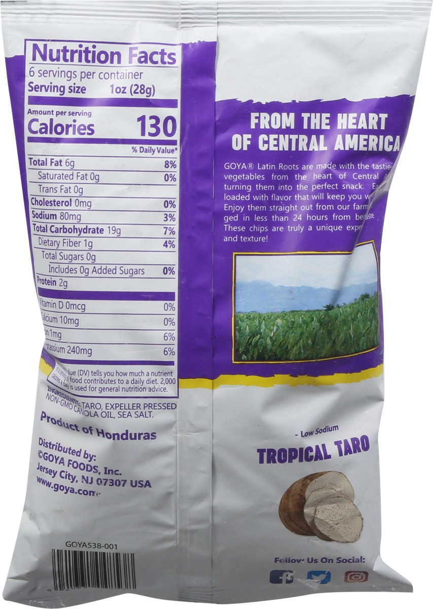 slide 2 of 13, Goya Tropical Taro with Sea Salt Latin Roots Chips 6 oz, 6 oz