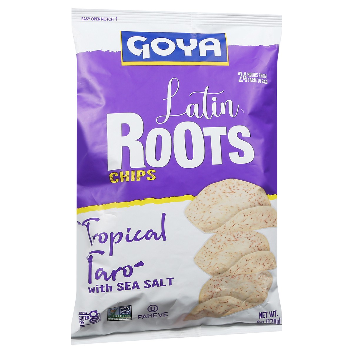 slide 3 of 13, Goya Tropical Taro with Sea Salt Latin Roots Chips 6 oz, 6 oz