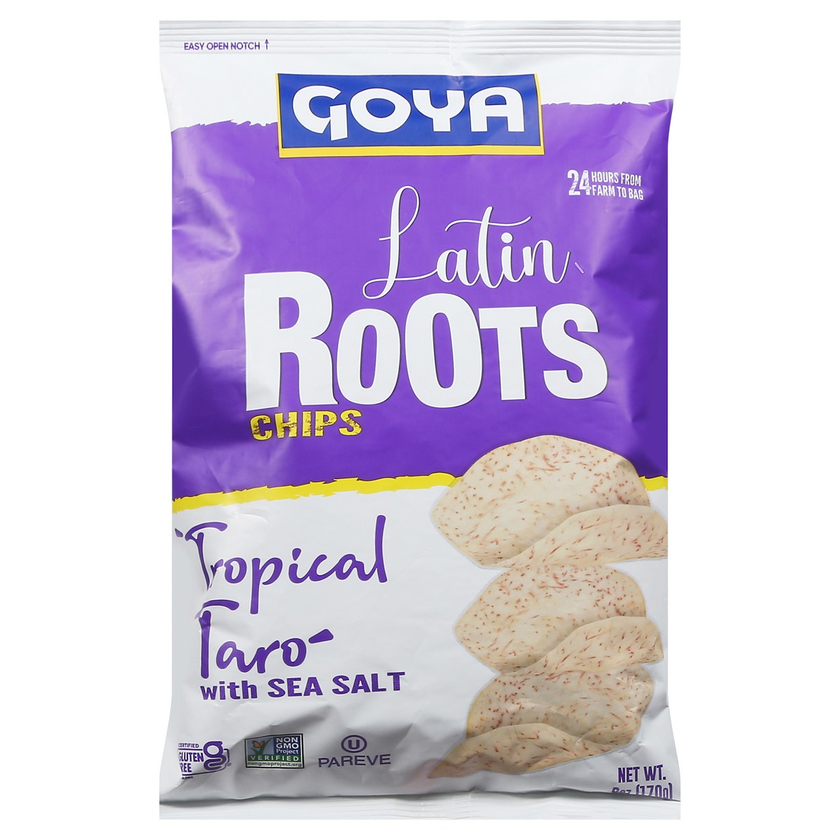 slide 8 of 13, Goya Tropical Taro with Sea Salt Latin Roots Chips 6 oz, 6 oz