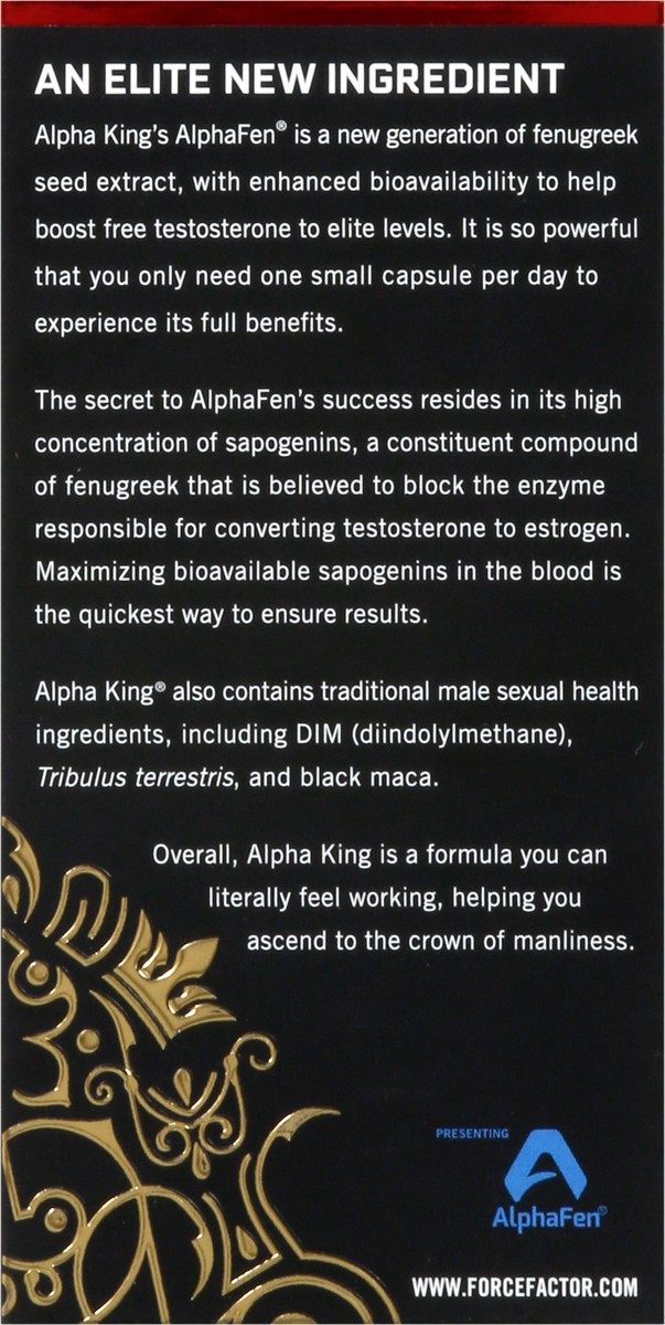 slide 3 of 13, Force Factor Alpha King, 30 ct