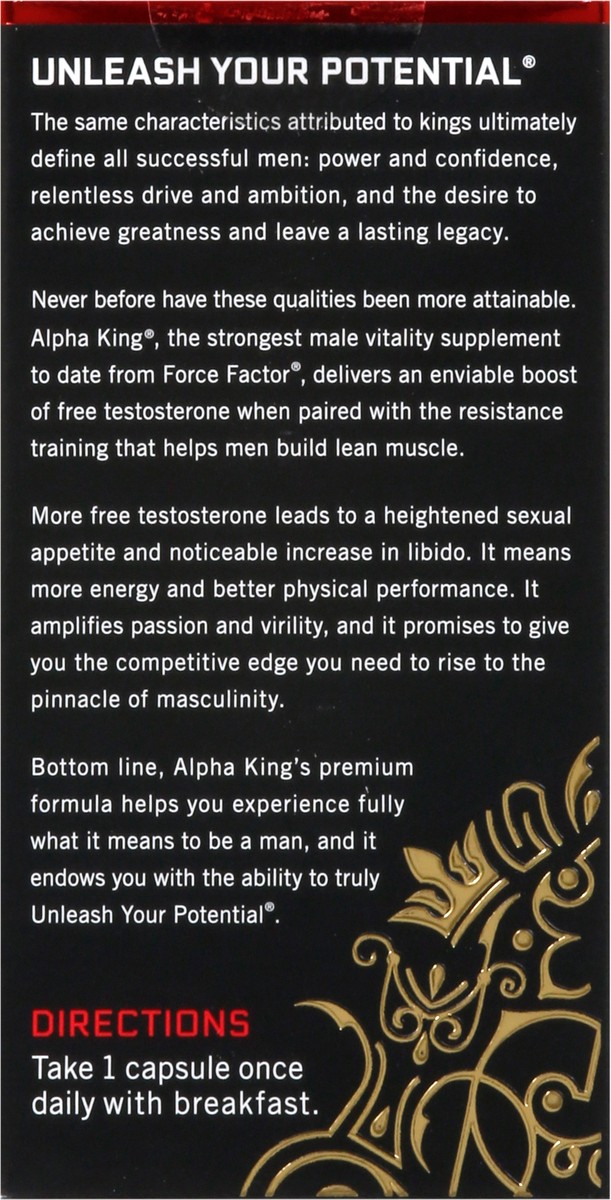 slide 12 of 13, Force Factor Alpha King, 30 ct