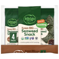 Bibigo Seaweed Snack, Korean BBQ Flavor, 4 Pack