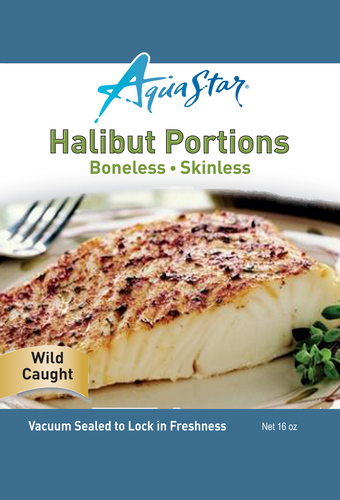 slide 1 of 1, Aqua Star Halibut Portions, 16 oz