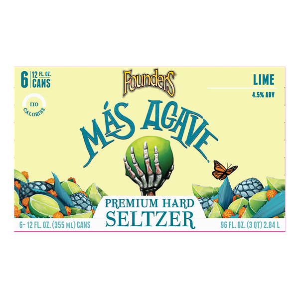 slide 12 of 17, Founders Brewing Co. Founders Mas Agave Premium Hard Seltzer, Lime 6Pk, 12 fl oz