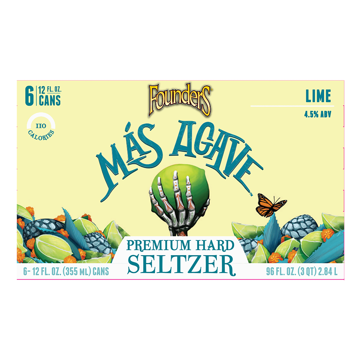 slide 13 of 17, Founders Brewing Co. Founders Mas Agave Premium Hard Seltzer, Lime 6Pk, 12 fl oz