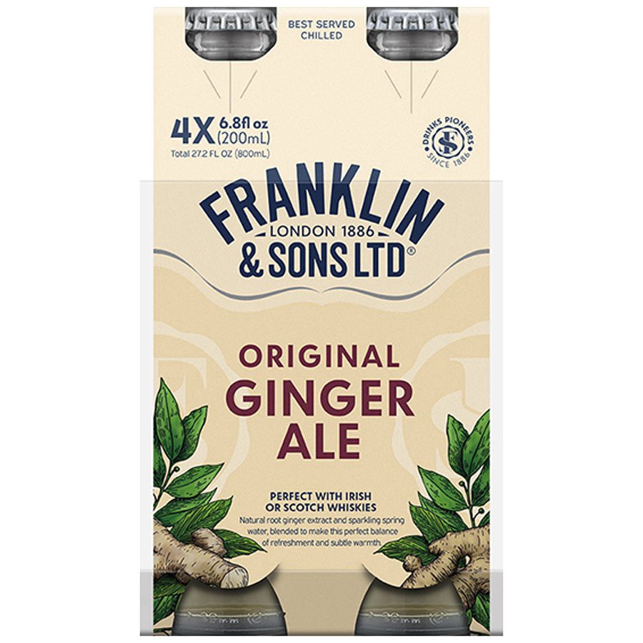 slide 1 of 1, Franklin & Sons Ginger Ale 4 pk Bottles, 6.8 oz