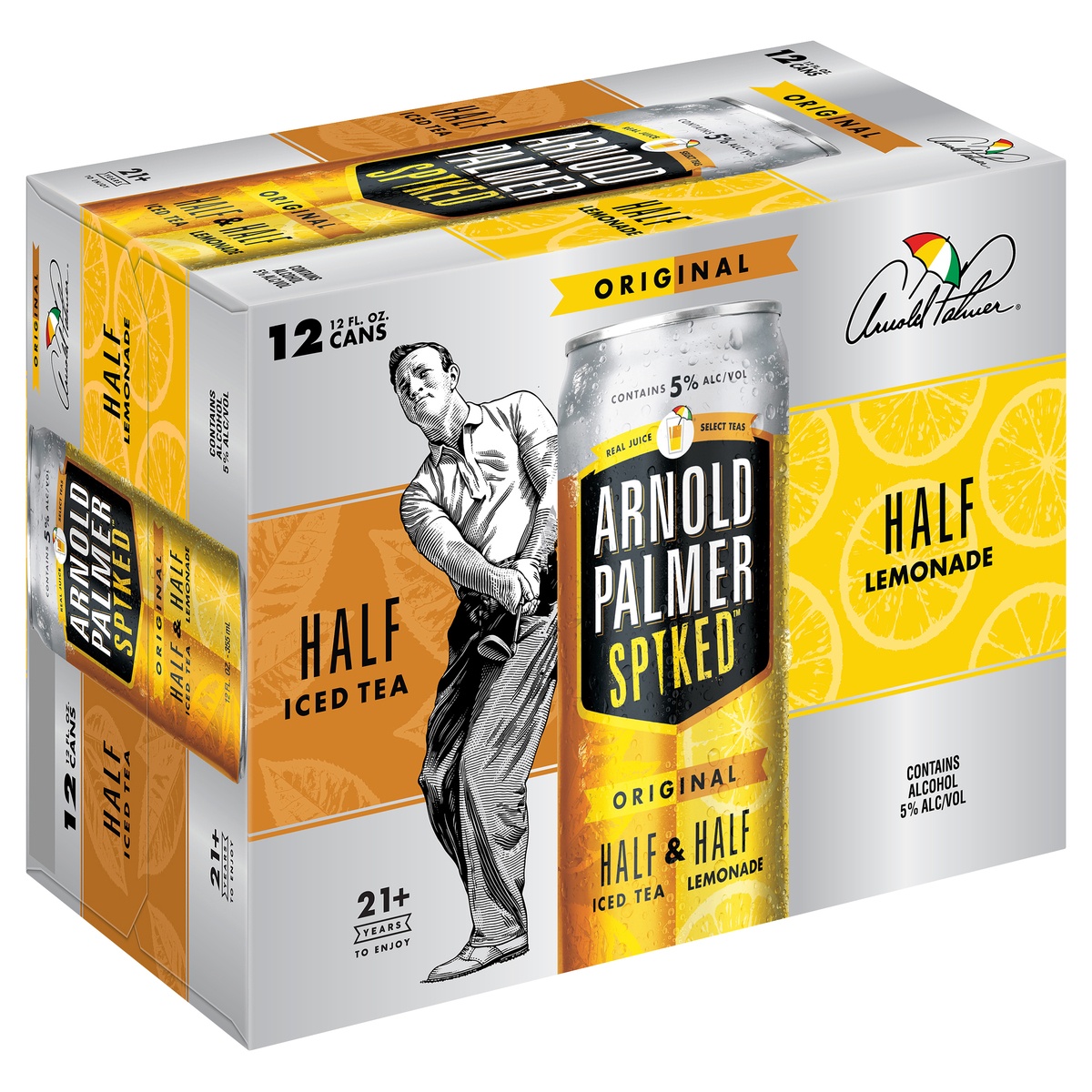 slide 2 of 7, Arnold Palmer Half & Half Ice Tea Lemonade Flavored Malt Beverage, 5% ABV, 12 ct; 12 fl oz