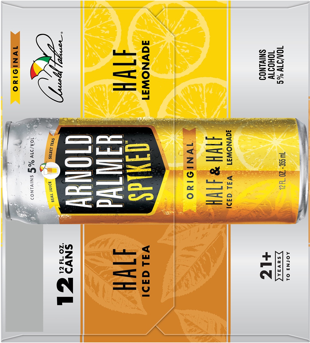 slide 4 of 7, Arnold Palmer Half & Half Ice Tea Lemonade Flavored Malt Beverage, 5% ABV, 12 ct; 12 fl oz