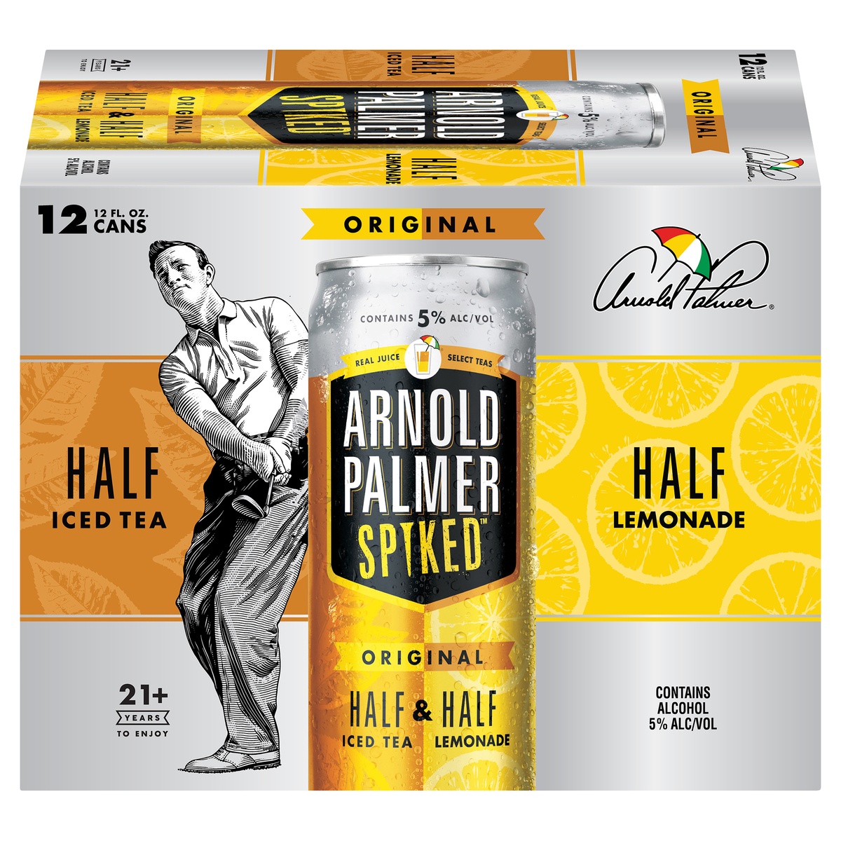 slide 1 of 7, Arnold Palmer Half & Half Ice Tea Lemonade Flavored Malt Beverage, 5% ABV, 12 ct; 12 fl oz