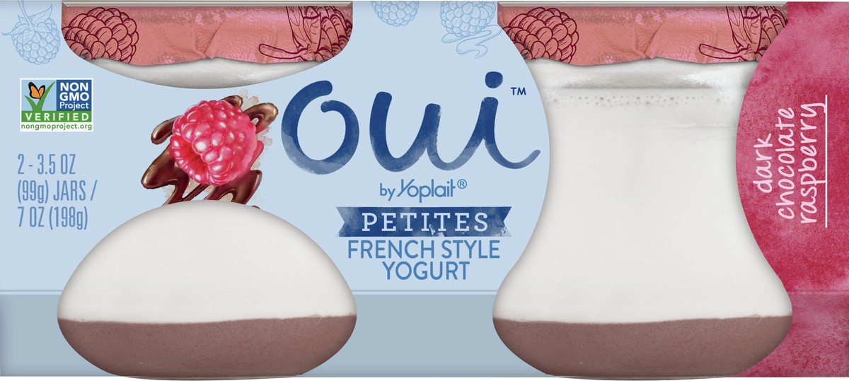 slide 9 of 10, Oui Petites French Style 2 Pack Dark Chocolate Raspberry Yogurt 2 ea, 2 ct