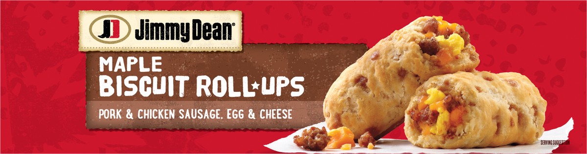 slide 5 of 9, Jimmy Dean Maple Biscuit Roll-Ups, Sausage, Frozen Breakfast, 2 Count, 8 ct
