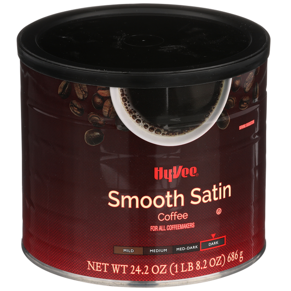 slide 1 of 1, Hy-vee Dark Roast Smooth Satin 100% Coffee - 24.2 oz, 24.2 oz