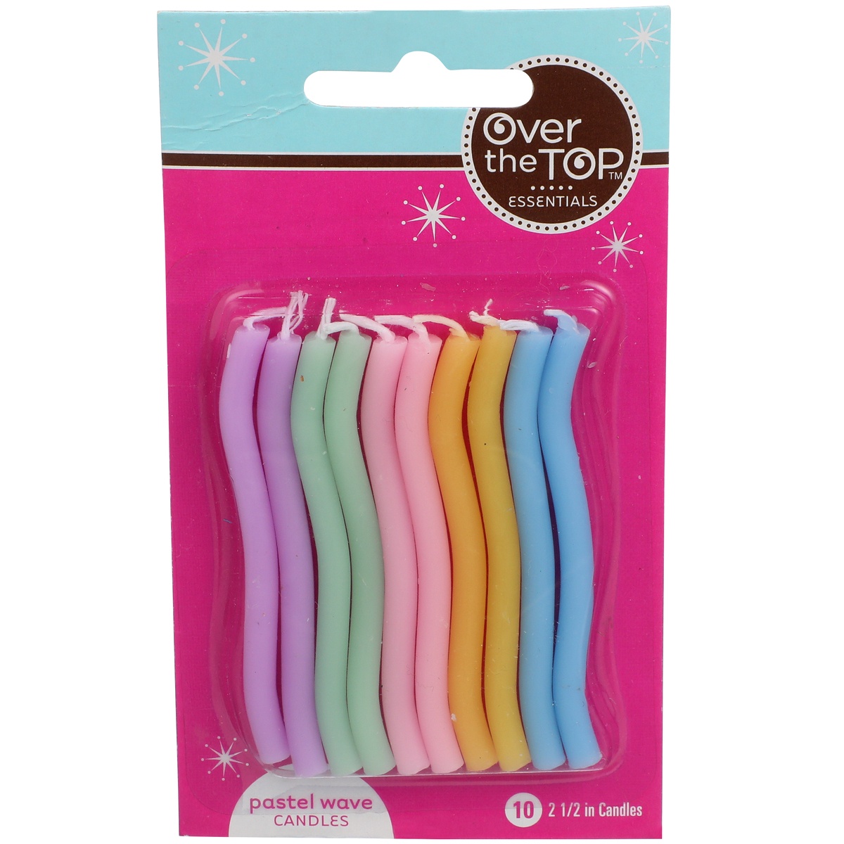 slide 1 of 1, Over The Top Candles, Pastel Wave, 2-1/2 Inch, 10 ct