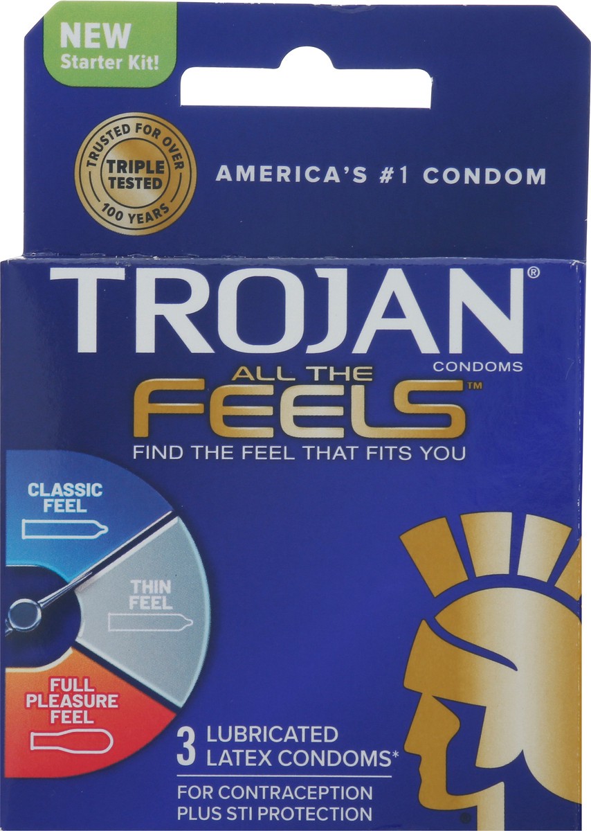 slide 2 of 8, Trojan Condom All The Feels 3Ct, 1 ct