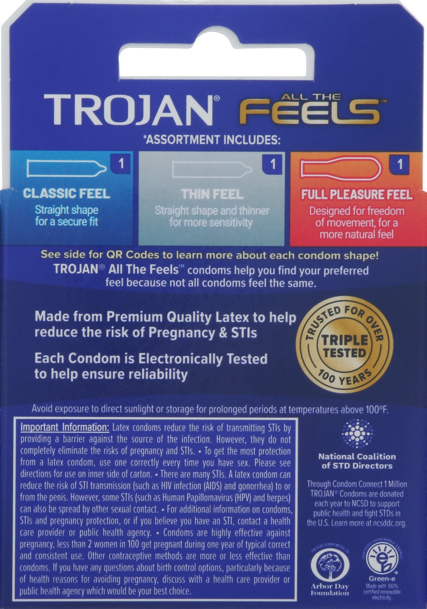 slide 3 of 8, Trojan Condom All The Feels 3Ct, 1 ct