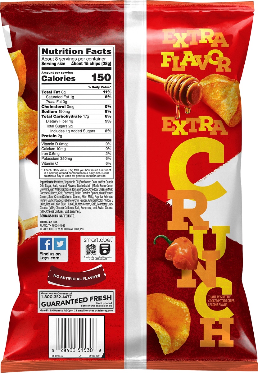 Lay's Potato Chips Honey Habanero Flavored Kettle Cooked 7.75 oz Shipt