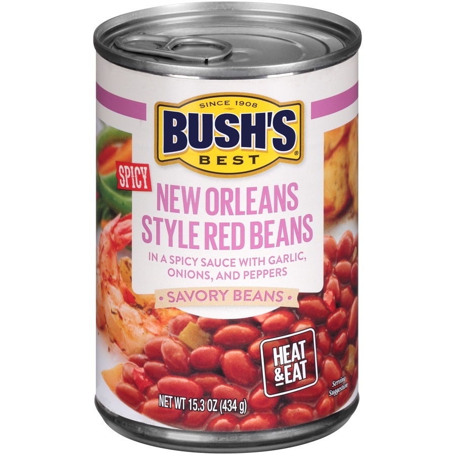 slide 1 of 6, Bush's Best Spicy New Orleans Style Red Beans, 15.3 oz