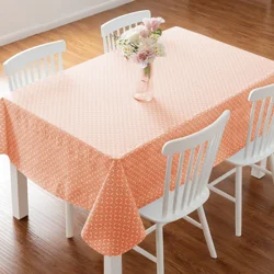 Meijer Corporate Seasonal Mcs Easter Geo Coral Peva Tablecloth, 60 In X 84 In