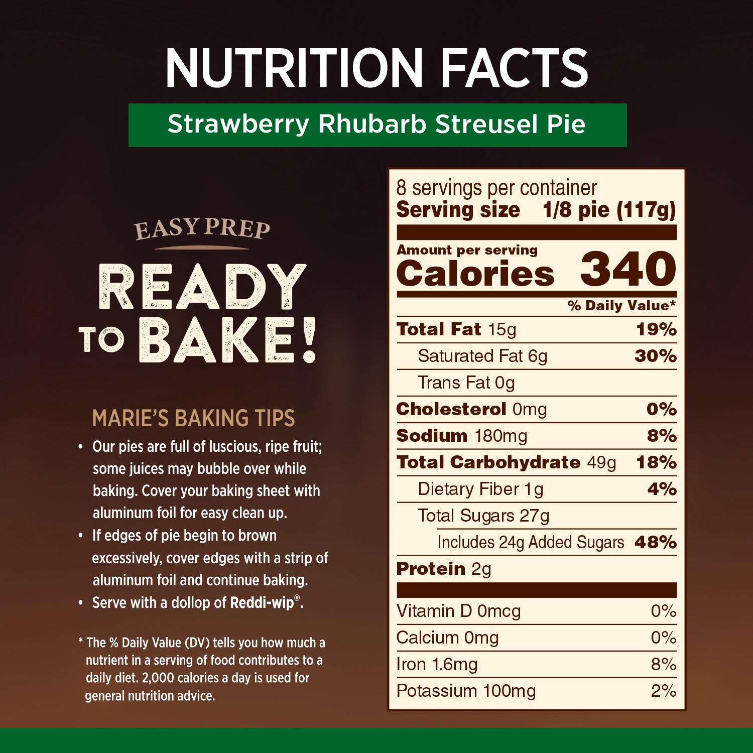 slide 5 of 5, Marie Callender's Strawberry Rhubarb Streusel Pie 33 oz, 33 oz